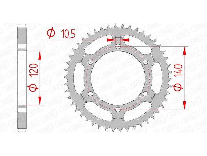 AFAM Steel Standardní zadním Sprock 14507 - 525