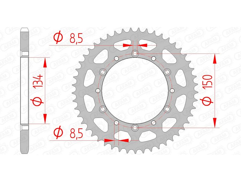 AFAM Steel Standardní zadním Sprock 16204 - 520