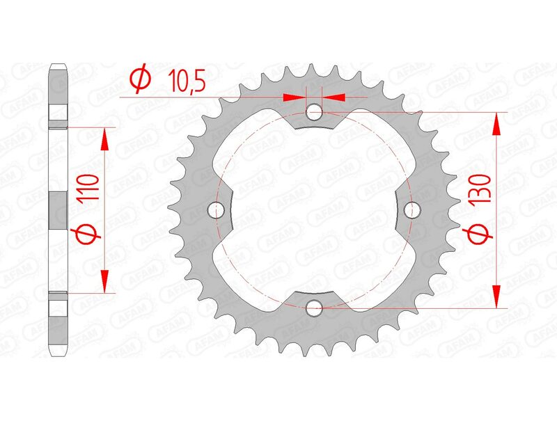 AFAM Steel Standard Read Sprock 16406 - 520