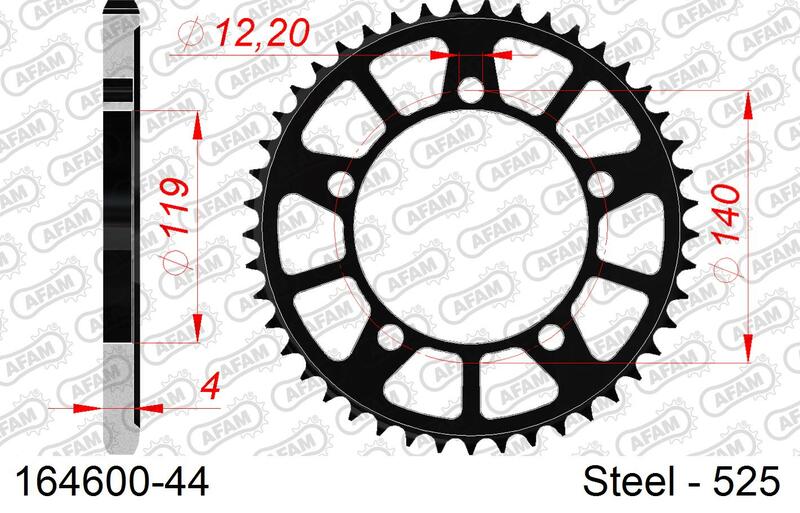 AFAM Steel Standard Back Sprock 164600 - 525