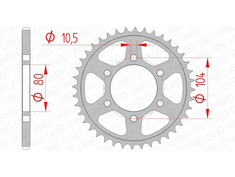 Afam steel standard rear spoken 16504 - 520