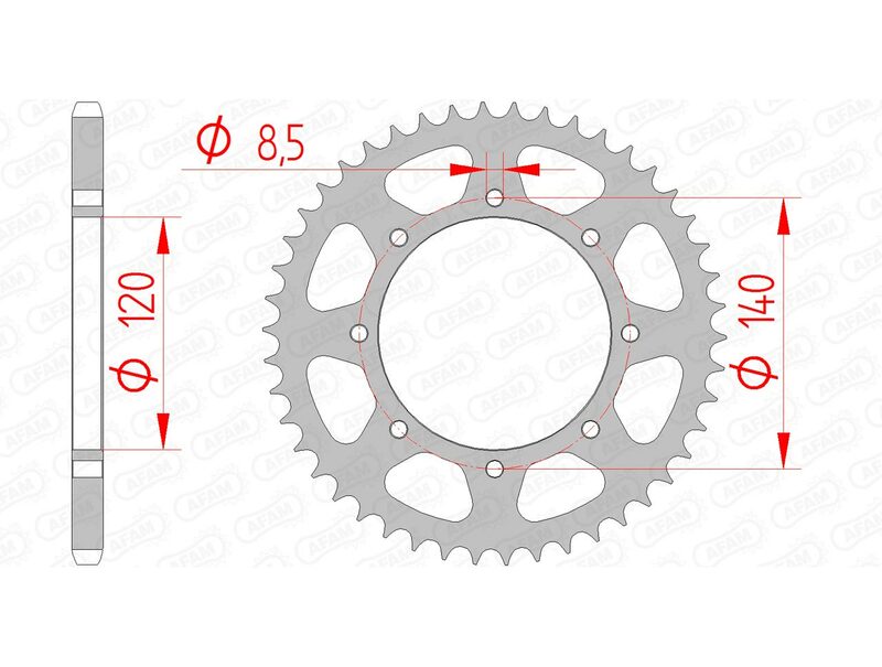 AFAM Steel Standard Back Sprock 16600 - 520