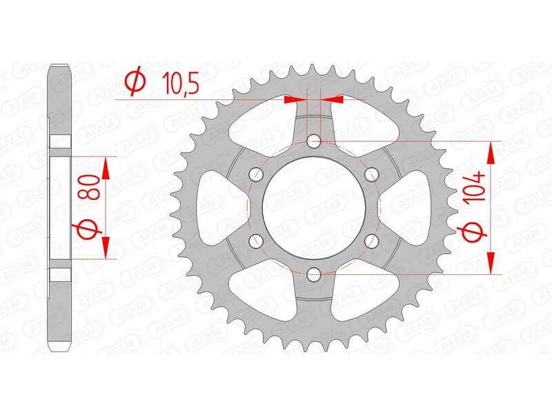 AFAM Steel Standardní zadním sprock 16610 - 525