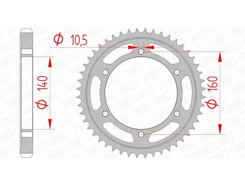 AFAM Steel Standard Rear Sprock 16701530