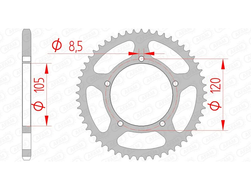 AFAM Steel Standardní zadním sprock 35103 - 420