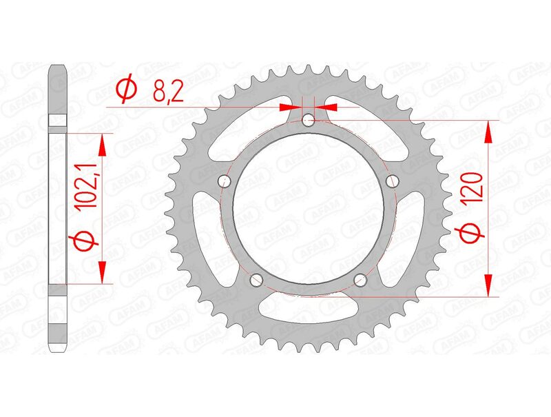 AFAM Steel Standardní zadním sprock 35104 - 420