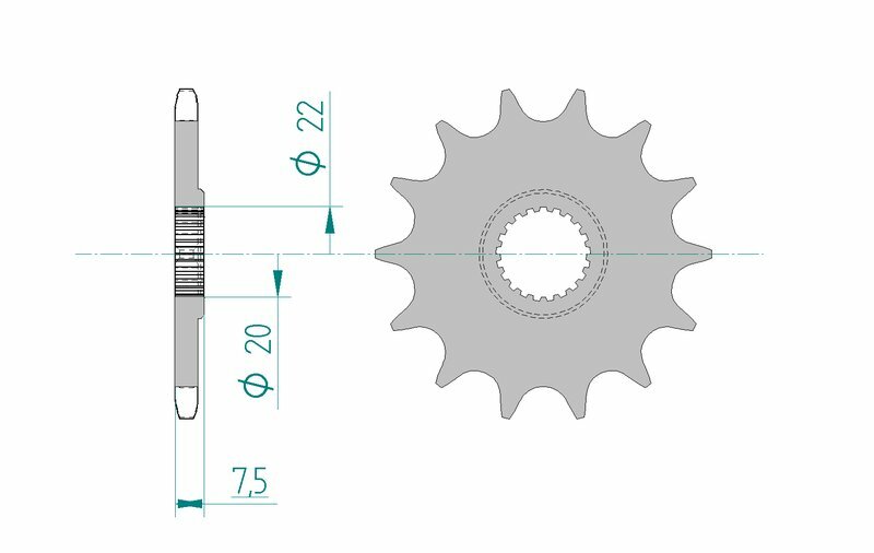 AFAM Steel Standard Framdrev 20210 - 520 med 13 tänder, kompatibelt med Honda och HM-modeller. Hållbart stålmaterial för optimal kraftöverföring.