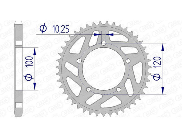 AFAM aluminum rear sprocket 36802 - 525 36802-43