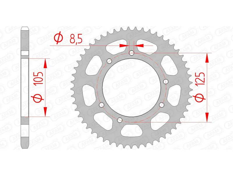 AFAM Steel Standardní zadním Sprock 47103 - 420