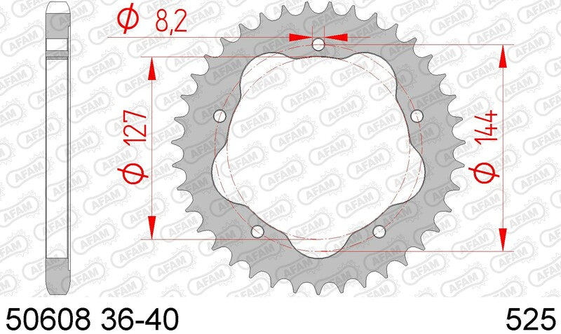 AFAM Steel Standard Back Spropet 50608 - 525 - Vyžaduje nosič zadního kropetu AFAM