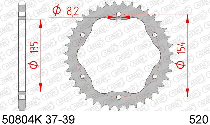 AFAM Steel Standard Back Spropet 50804K - 520 - vyžaduje nosič zadního spropetu AFAM