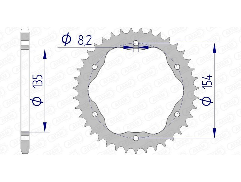 AFAM Aluminium Ultralight Hard Eloxované zadní řetězové kolo 51804 - 520 - vyžaduje nosič zadního smoka AFAM