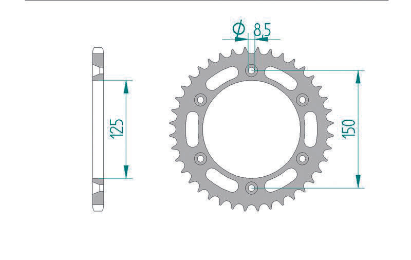 AFAM Steel Standardní zadním Sprock 71304 - 520