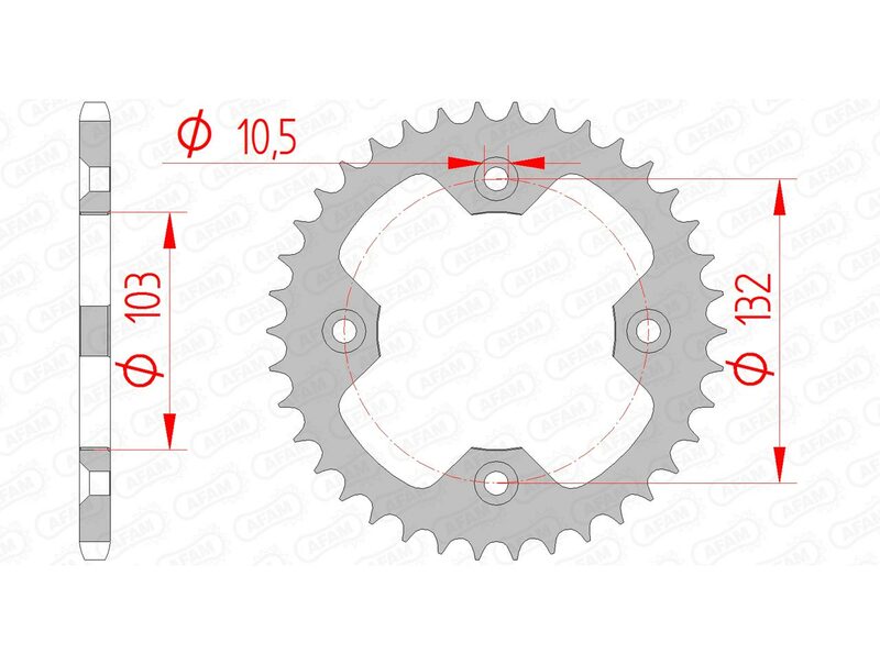 AFAM Steel Standardní zadním Sprock 71305 - 520