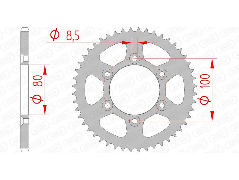 AFAM Steel Standard zadní Sprock 80103 - 420