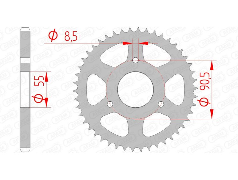 AFAM Steel Standardní zadním Sprock 80200 - 428