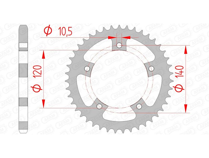 Afam Steel Standard Back Sprock 86500 - 525