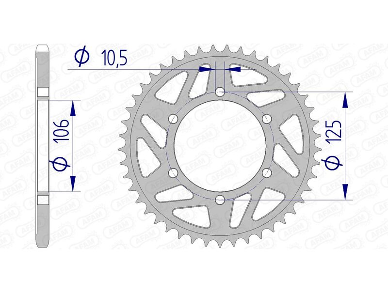 AFAM Aluminium zadní řetězové kolo 87606 - 520