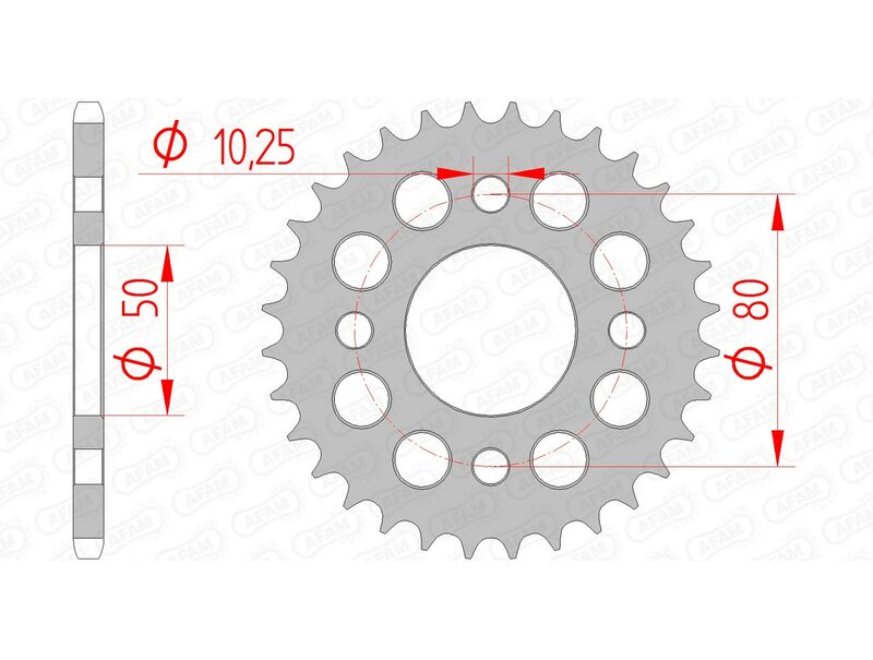 AFAM Steel Standardní zadním Sprock 92127 - 420