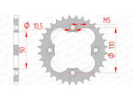 AFAM Steel Standardní zadním Sprock 92324 - 520