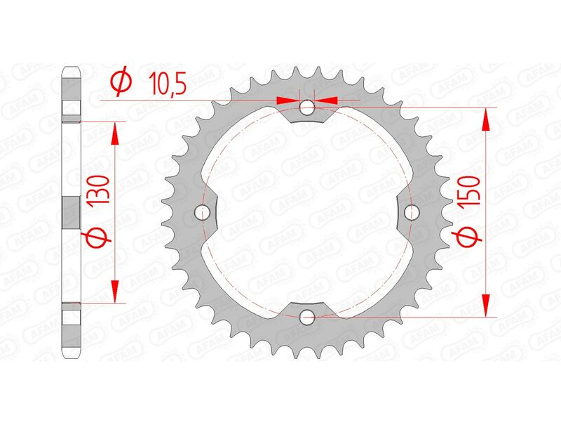 AFAM Steel Standardní zadním Sprock 92328 - 520