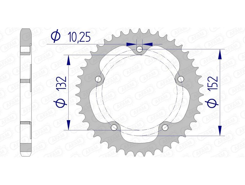 AFAM Aluminium Zadní řetězové kolo 93836 - 525