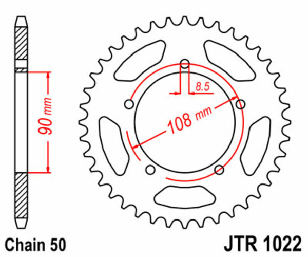 Standardní ocelový standard JT Sprock zadním Sprock 1022 - 530 JTR1022.40