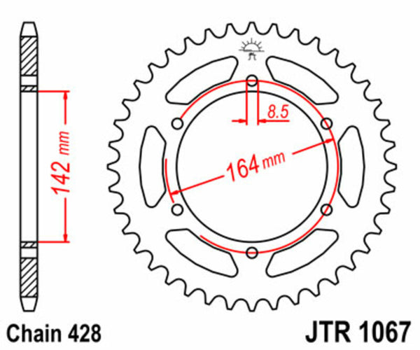 Standardní ocelový standard JT Sprock zadním Sprock 1067 - 428 JTR1067.52