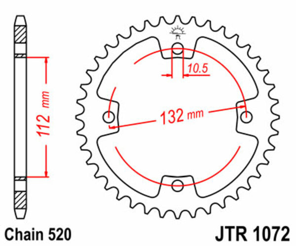 Standardní ocelový standard JT Sprock zadním Sprock 1072 - 520 JTR1072.38