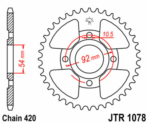 Standardní ocelový standard JT Sprock zadním Sprock 1078 - 420 JTR1078.47
