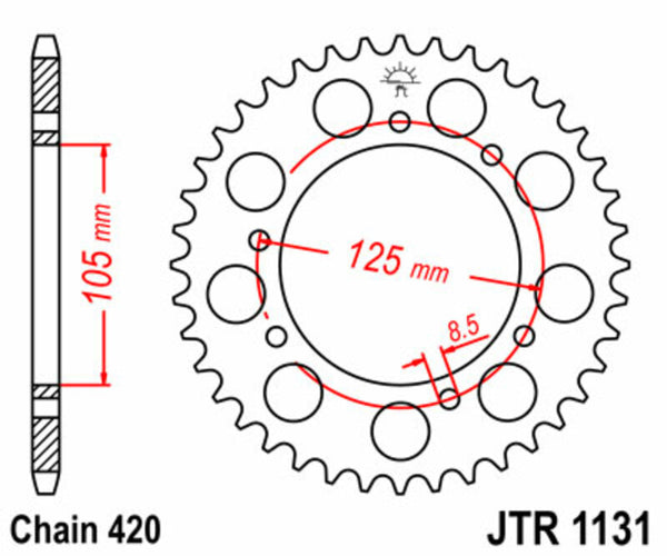 Standardní ocelový standard JT Sprock zadní Sprock 1131 - 420 JTR1131.52