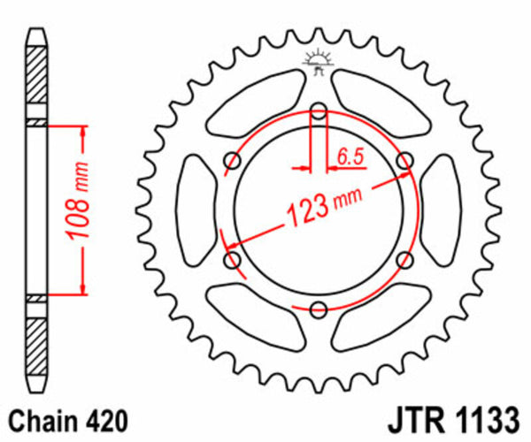 Standardní zadní řetězové kolo JT Sprock 1133 - 420 JTR1133.53