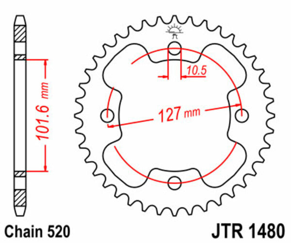 Standardní ocelový standard JT Sprock 1480 - 520 JTR1480.38