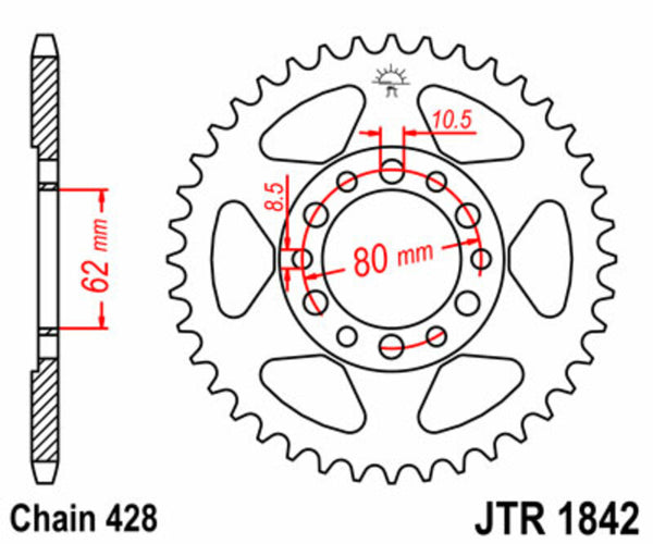 Standardní ocelový Sprock JT Sprock 1842 - 428 JTR1842.50