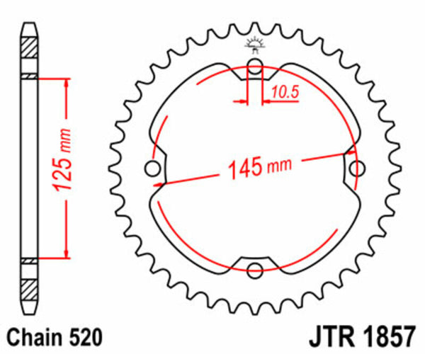 JT Sprock's Steel Standard Rear Sprock 1857 - 520 JTR1857.42
