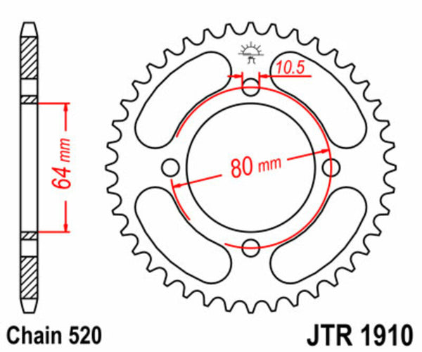 Standardní ocelář JT Sprock zadní Sprock 1910 - 520 JTR1910.32