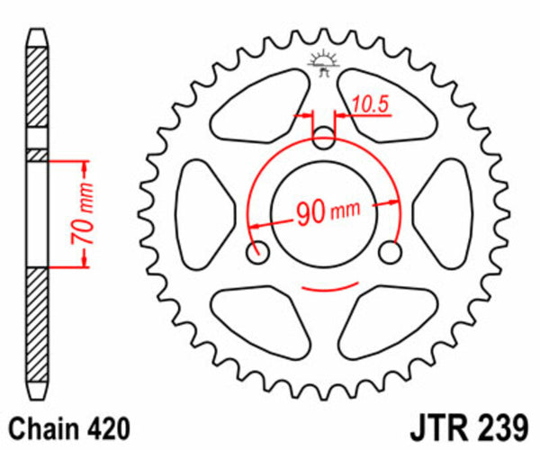 Standardní zadním sprockem JT Sprock 239 - 420 JTR239.45