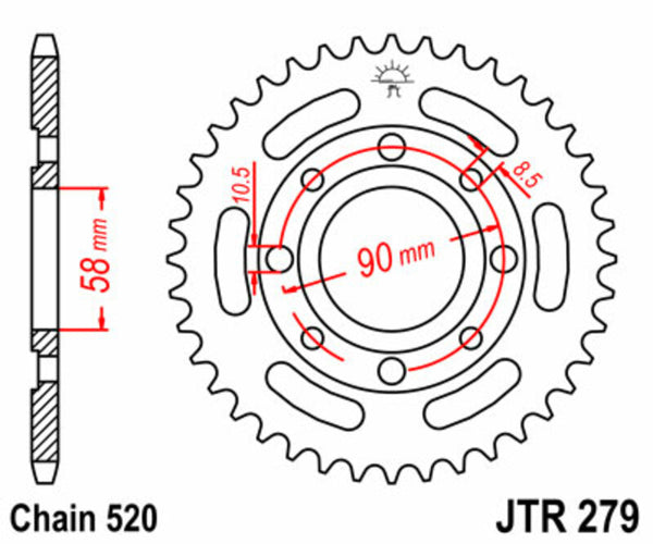 Standard Steel Standard JT Sprock Realar Sprock 279 - 520 JTR279.32