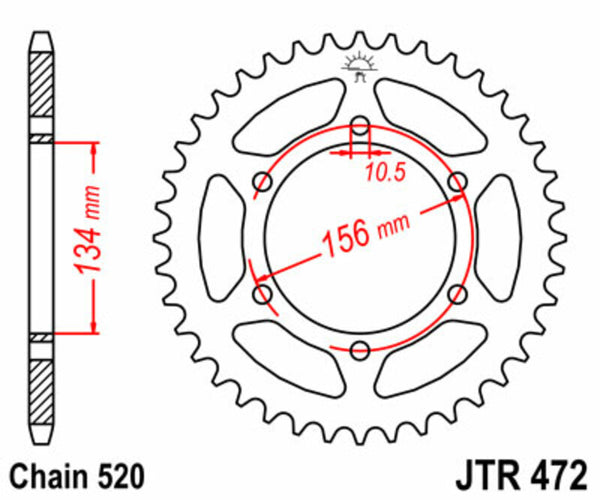 Standardní ocelový standard JT Sprock 472 - 520 JTR472.40