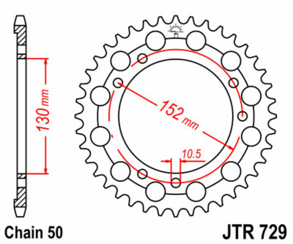 Standardní ocelový standard JT Sprock 729 - 530 JTR729.46