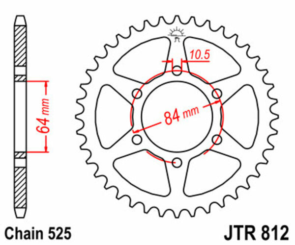 Standardní zadním sprocka JT Sprock 812 - 525 JTR812.41
