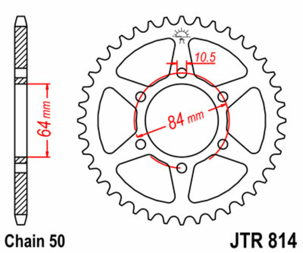 Standardní zadním sprockem JT Sprock 814 - 530 JTR814.41