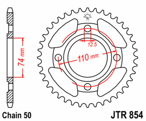 Standardní ocelový standard JT Sprock zadním Sprock 854 - 530 JTR854.36
