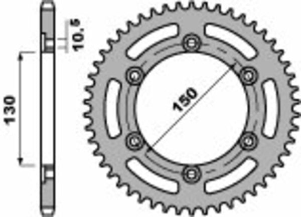 Standardní PBR Standard C45 Oceel Zadní SPROCK 236 - 520 236 46 C45
