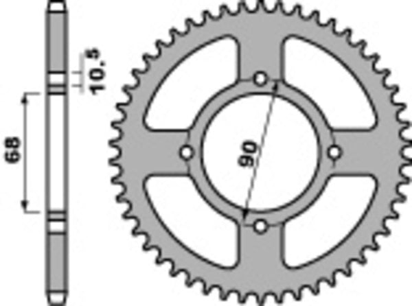 Standardní PBR Standard C45 Oceel Zadní SPROCK 256 - 520 256 42 C45
