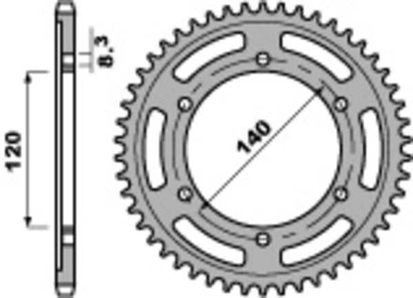 Standardní PBR Standard C45 Oceel Zadní SPROCK 260 - 520 260 38 C45
