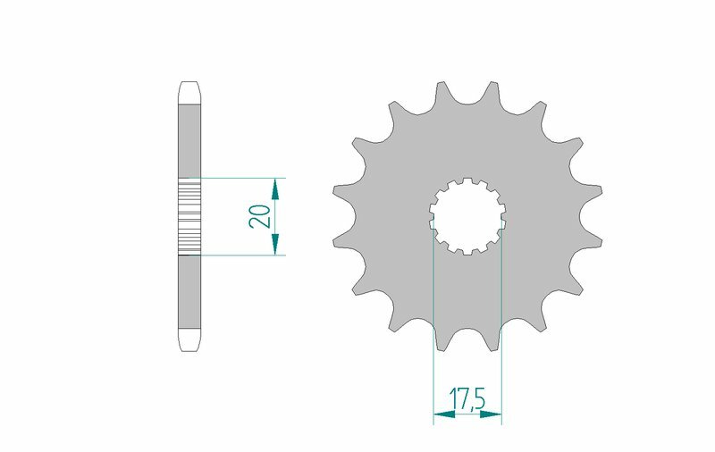 Afam Steel Self -Cleaning Front Sprock 21202 - 520