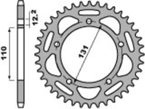 PBR Ultra -LIGHT HILUMINUM Hard Eloxované zadní SPROCK 4586 - 520 4586 45 LD
