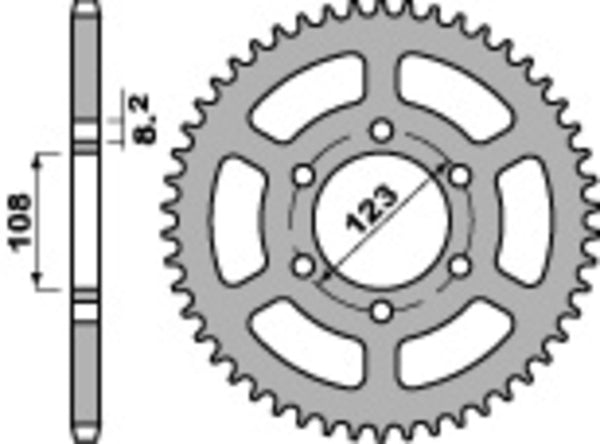 Standardní PBR Standard C45 Oceel Zadní Sprock 4607 - 428 4607 47 C45