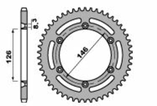 PBR Standardní ocel Rehy Sprock 805 - 428 805 50 F